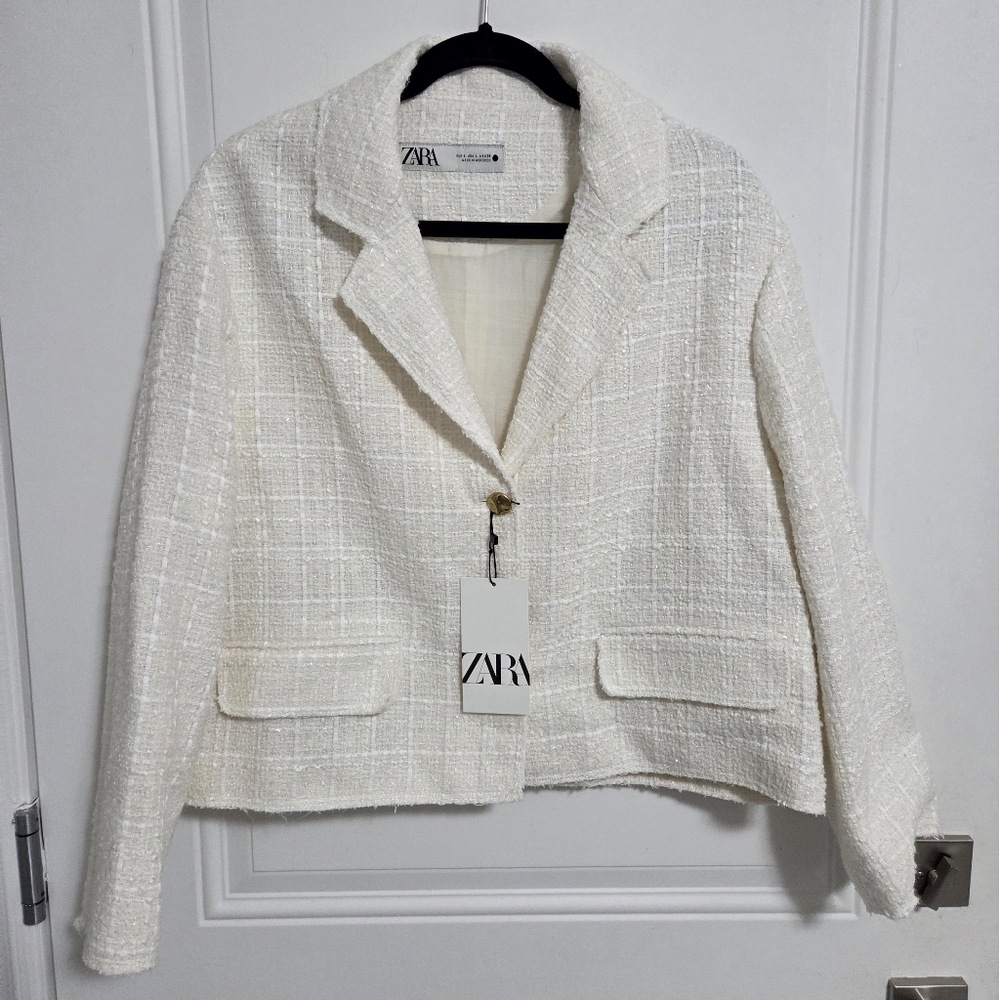 NWT - Zara ZW Collection Women's Textured Blazer (A Runway Item) - Size L